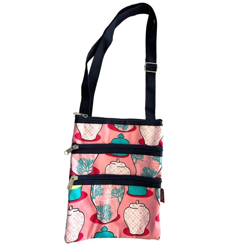 N. Gil Multi Pocket Crossbody Bright Vases Adjustable